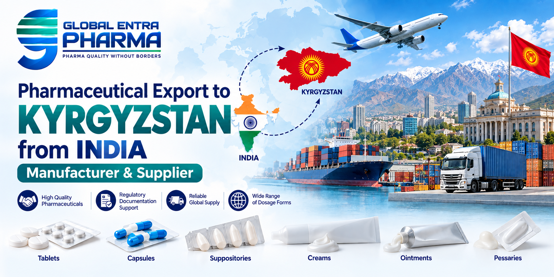 Pharmaceutical Export to Kyrgyzstan from India – Manufacturer & Supplier